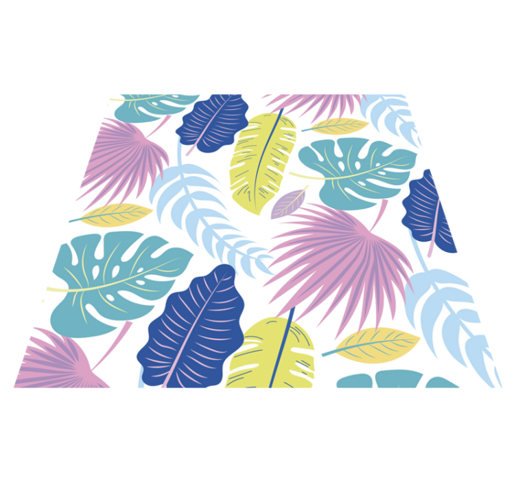 乙烯基花草地毯 彩色叶子图案 - TenStickers