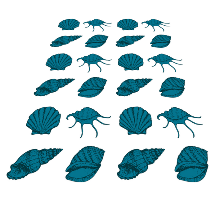 乙烯基花草地毯装饰贝壳图案 - TenStickers