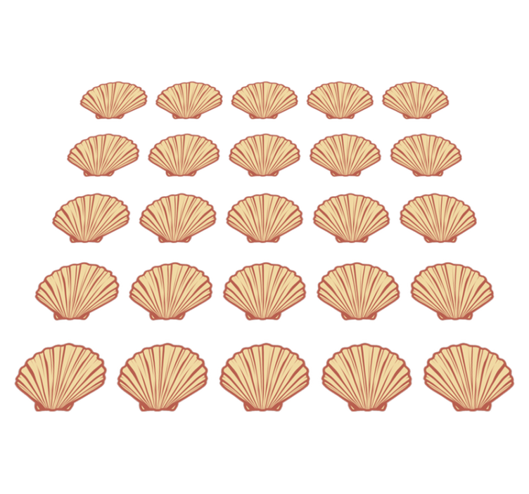 乙烯基花草地毯海洋贝壳图案 - TenStickers