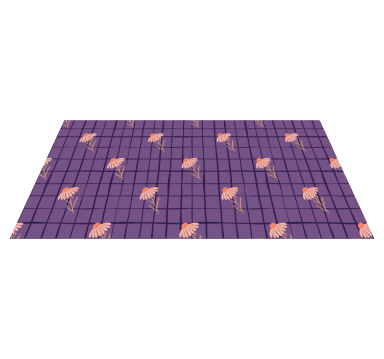 乙烯基花草地毯紫色花卉图案 - TenStickers