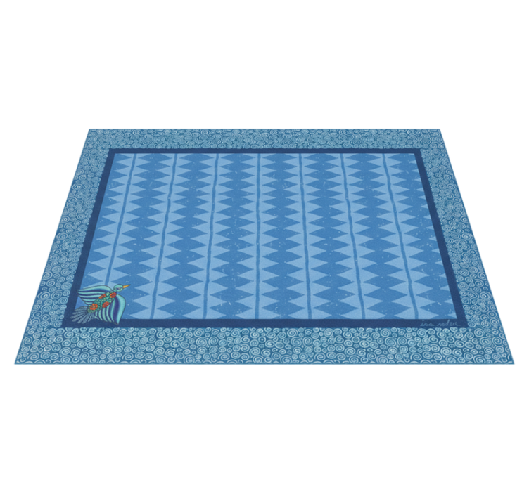 乙烯基地毯客厅蓝鸟图案 - TenStickers