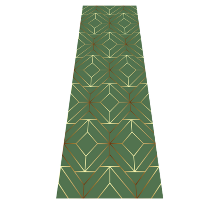 乙烯基地毯几何金边绿色方块 - TenStickers