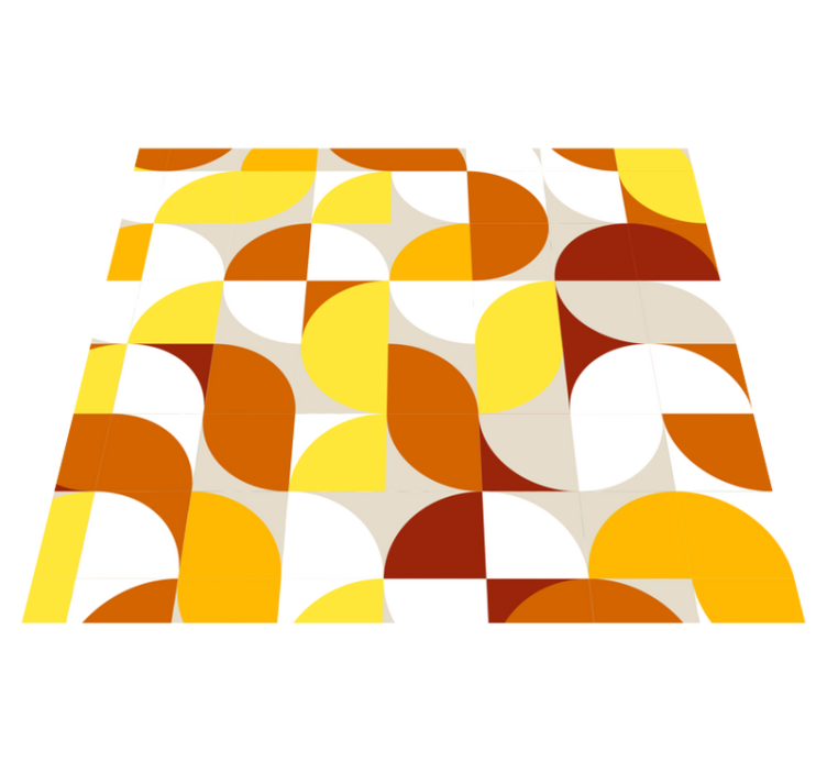 卧室乙烯基地毯复古风格橙黄相间 - TenStickers