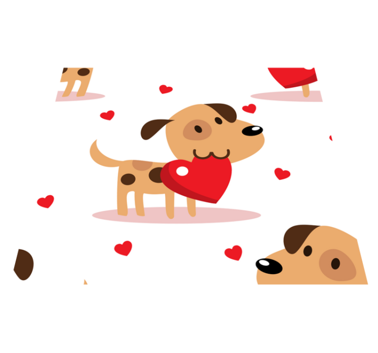 卧室乙烯基地毯红色狗狗款式 - TenStickers