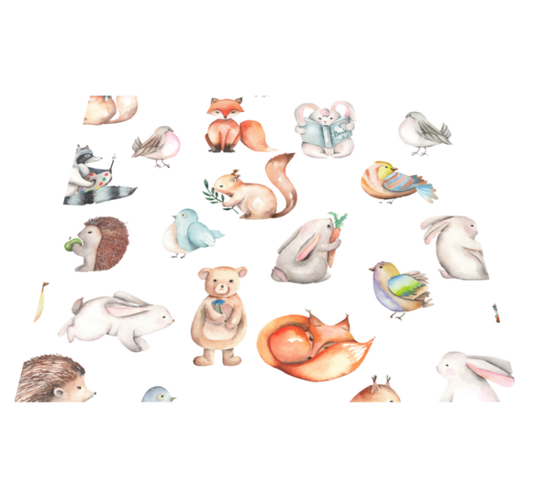 乙烯基地毯简单的森林动物 - TenStickers