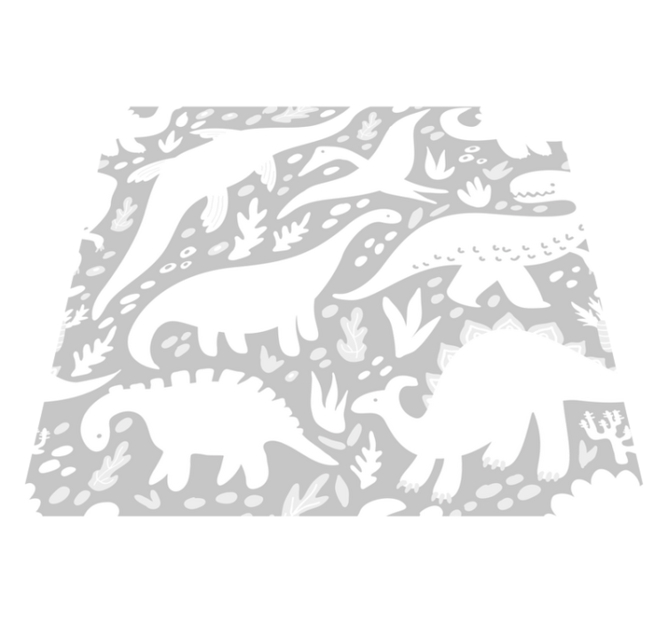 卧室乙烯基地毯白色恐龙图案 - TenStickers