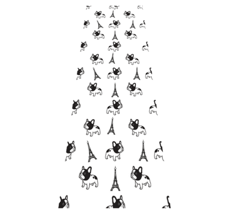 卧室乙烯基地毯 巴黎的法国斗牛犬 - TenStickers