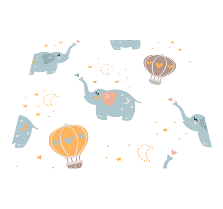 卧室乙烯基地毯可爱小象儿童款 - TenStickers