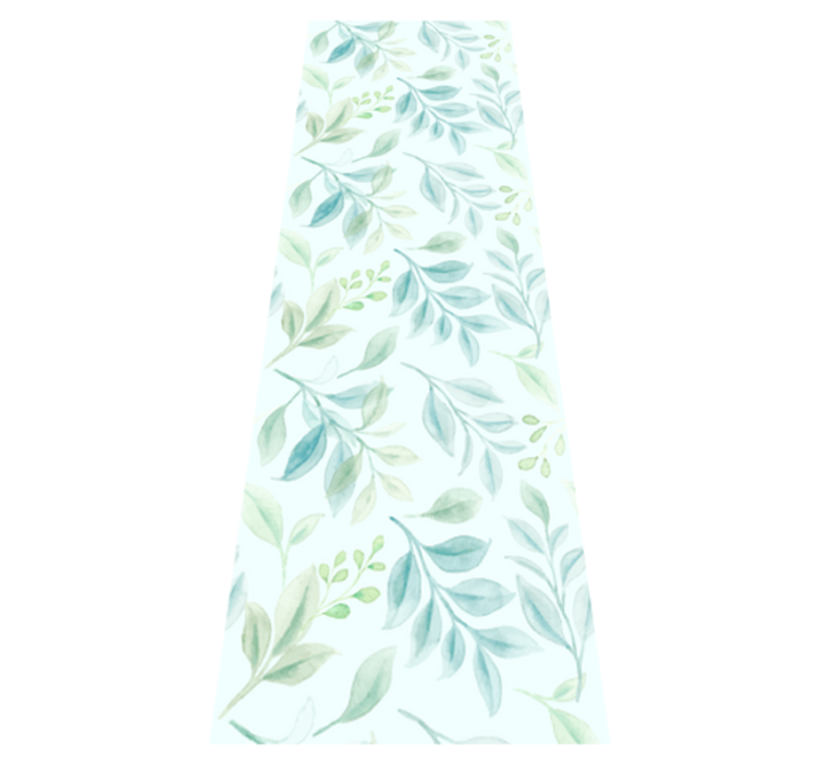 卧室乙烯基地毯绿色细叶设计 - TenStickers