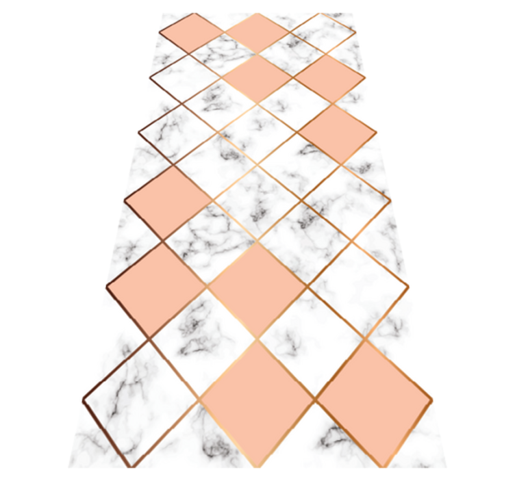 卧室乙烯基地毯几何大理石粉色图案 - TenStickers