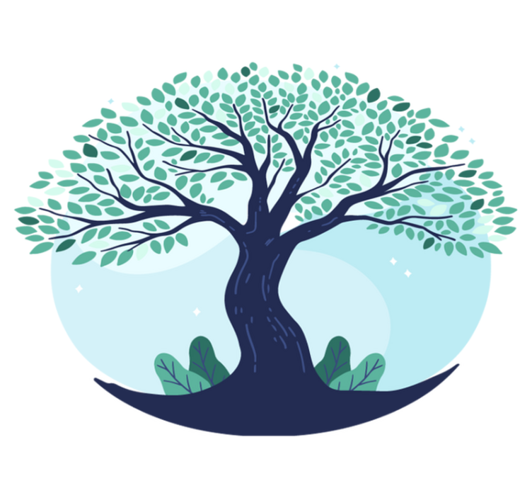 乙烯基地毯特性蓝色生命之树 - TenStickers