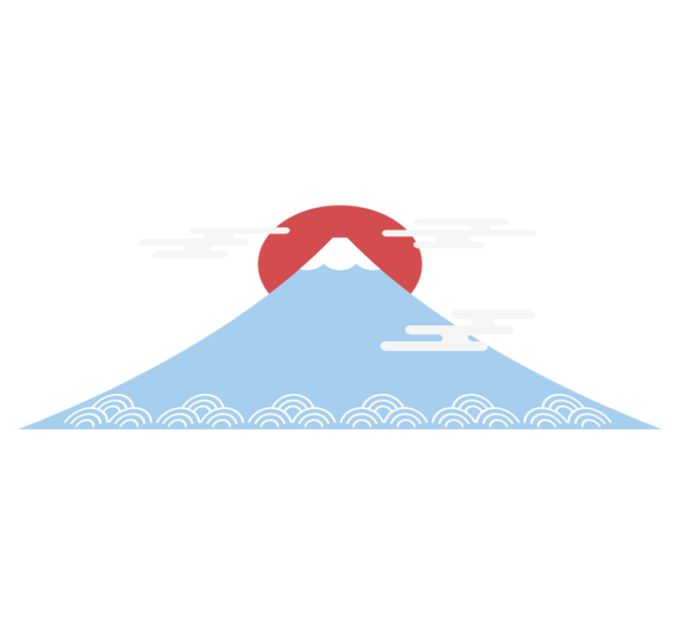 乙烯基地毯特性展现亚洲风格山脉 - TenStickers