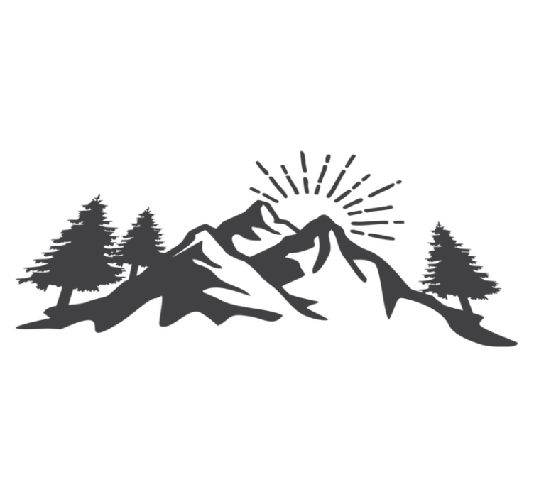 乙烯基地毯特性与阳光山脉轮廓 - TenStickers