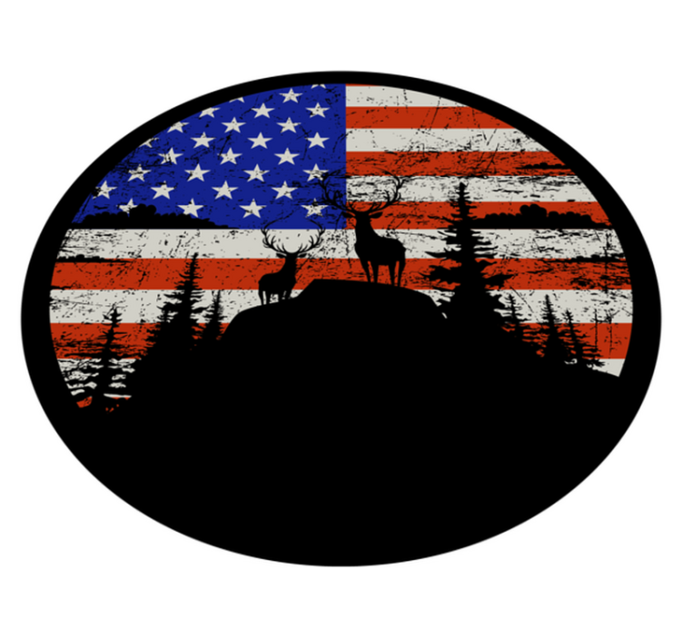 乙烯基地毯特性与美国国旗山脊轮廓 - TenStickers