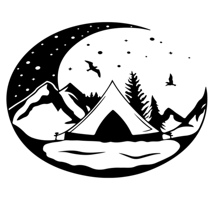 乙烯基地毯特性月夜山景 - TenStickers