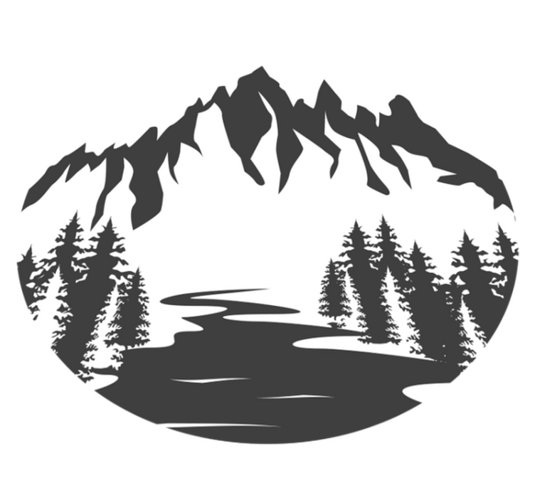 乙烯基地毯特性山景轮廓 - TenStickers