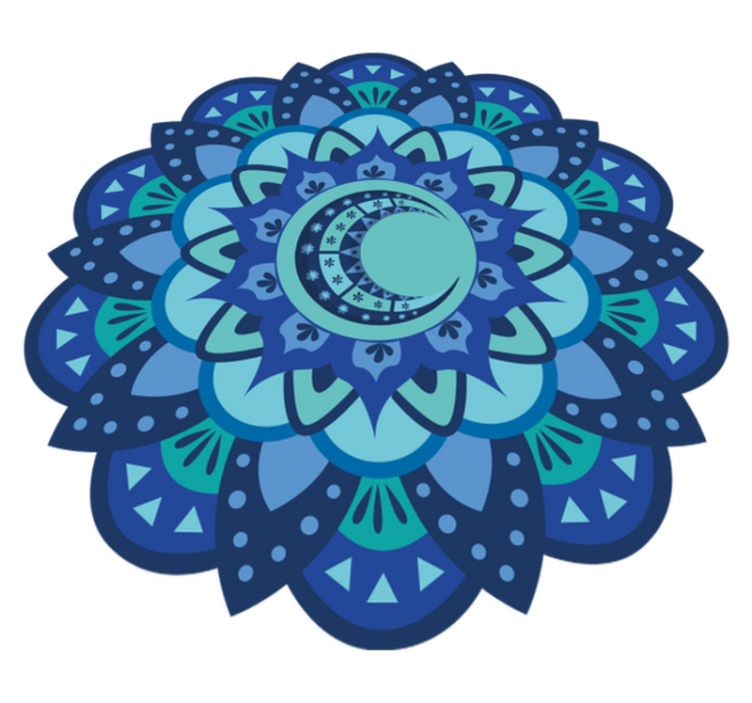乙烯基地毯特性：精美植物曼陀罗图案 - TenStickers