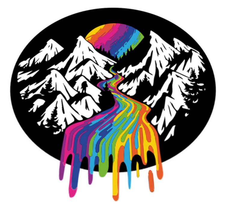 乙烯基地毯特性呈现彩虹山景 - TenStickers