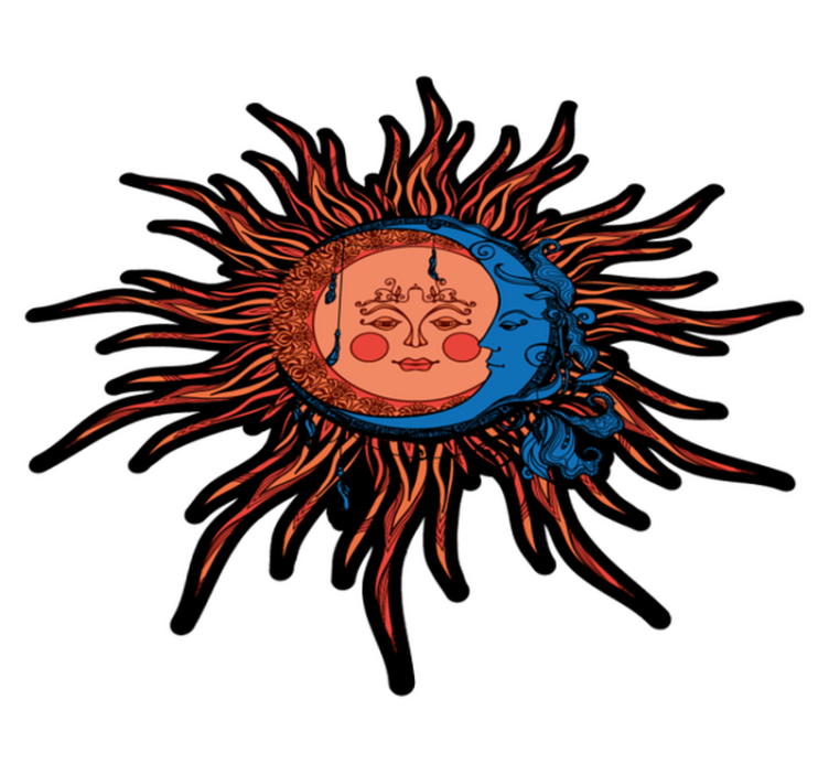 乙烯基地毯特性：天体日月图案 - TenStickers