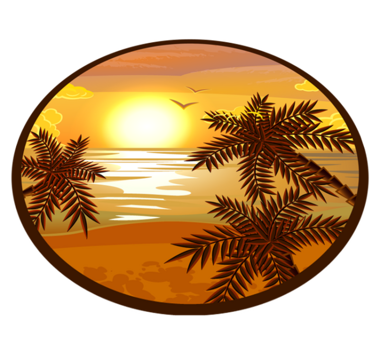 乙烯基地毯特性宁静日落景观 - TenStickers