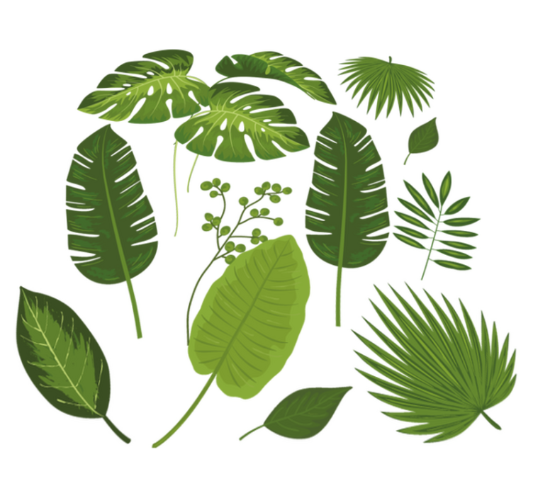 乙烯基花草地毯多样化叶子设计 - TenStickers