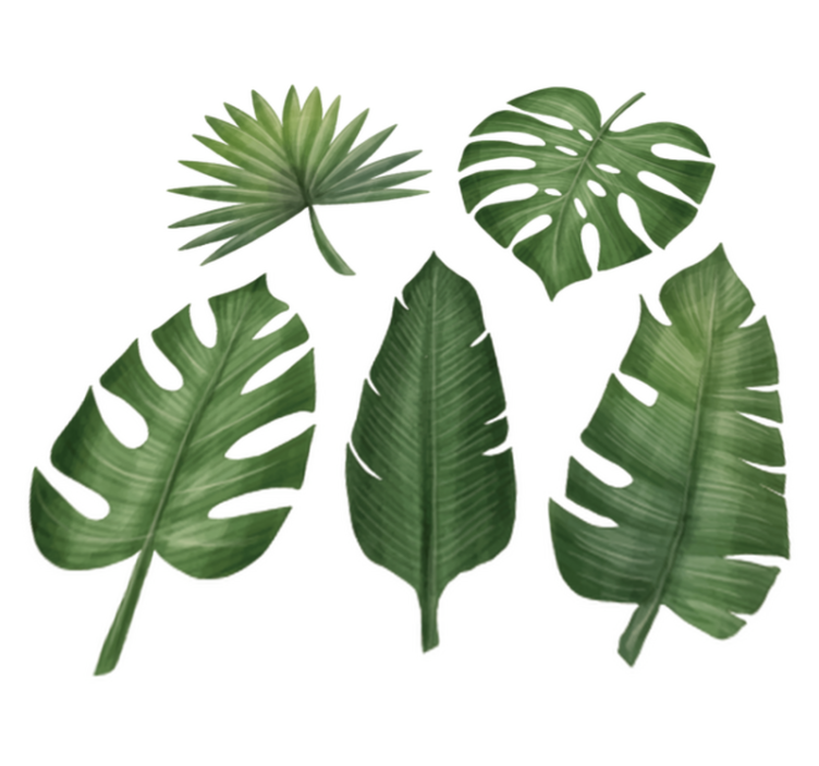 乙烯基花草地毯大绿叶 - TenStickers