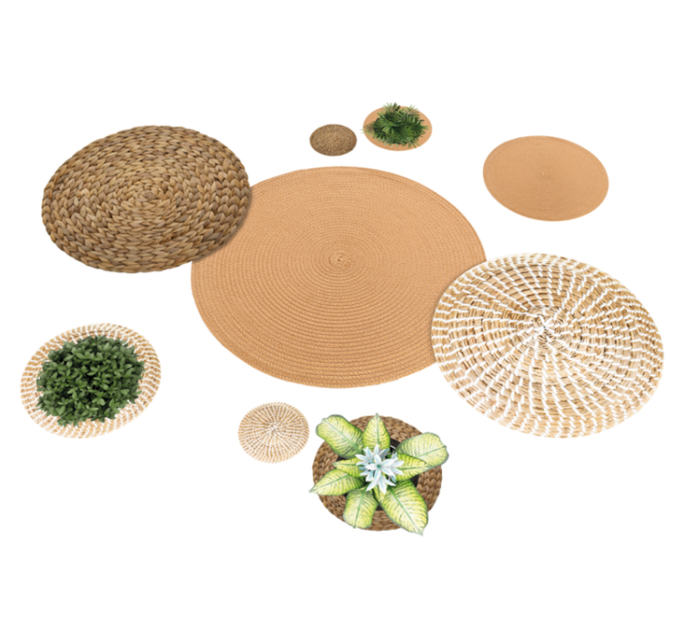 乙烯基花草地毯花园与柳条 - TenStickers