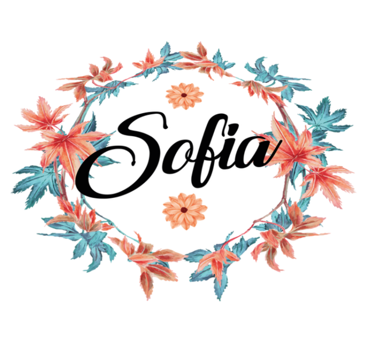 乙烯基花草地毯秋季花冠定制名称 - TenStickers