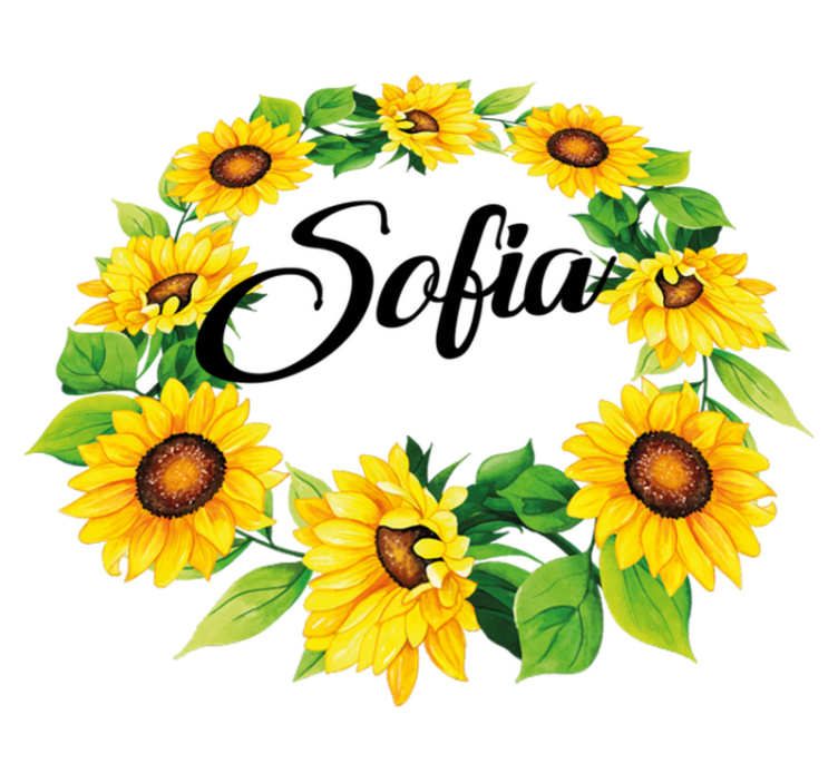 乙烯基花草地毯 夏日花冠定制名字 - TenStickers