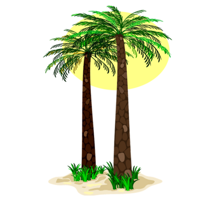 乙烯基花草地毯热带棕榈树 - TenStickers