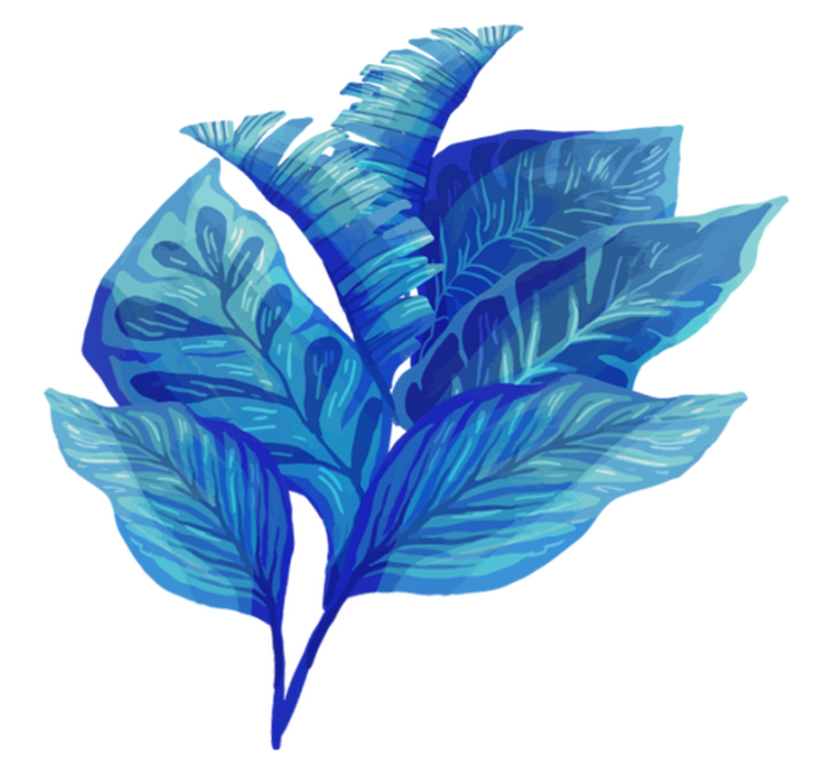 乙烯基花草地毯蓝色叶子排列 - TenStickers