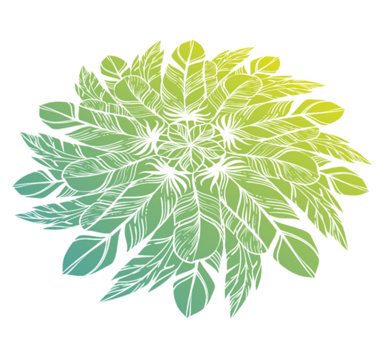 乙烯基花草地毯绿叶圆形图案 - TenStickers