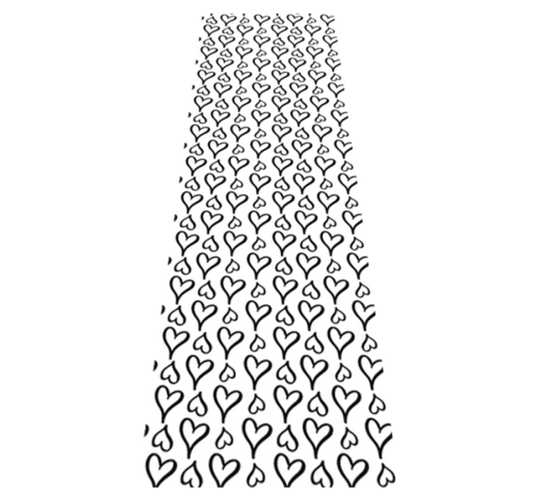 卧室乙烯基地毯黑色插图心形图标 - TenStickers