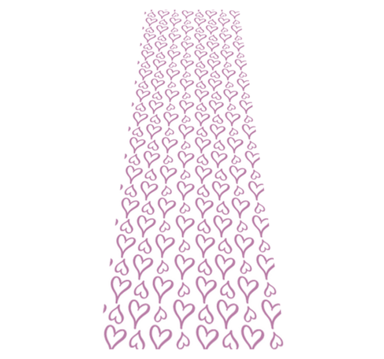 卧室乙烯基地毯配粉色插图心形图标 - TenStickers