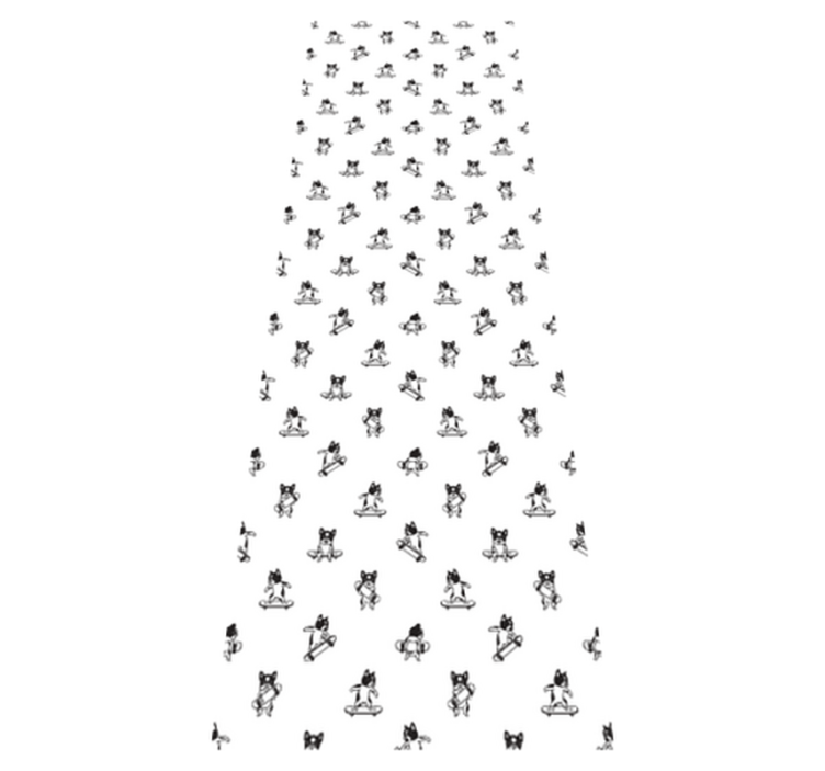 卧室乙烯基地毯可爱滑板狗图案 - TenStickers