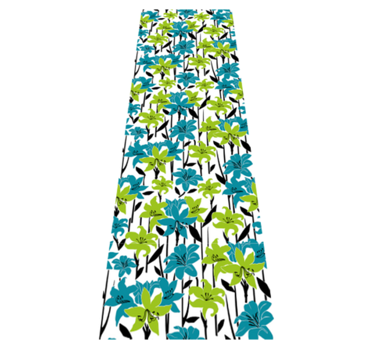 卧室乙烯基地毯花卉模板设计 - TenStickers