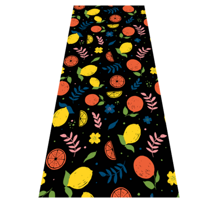 卧室乙烯基地毯，柑橘水果与叶子 - TenStickers