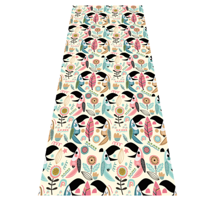 卧室乙烯基地毯蓝色北欧柔和叶子 - TenStickers