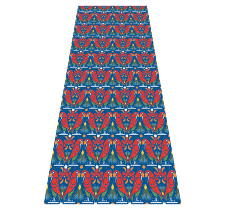 卧室乙烯基地毯，蓝色背景的花卉设计 - TenStickers