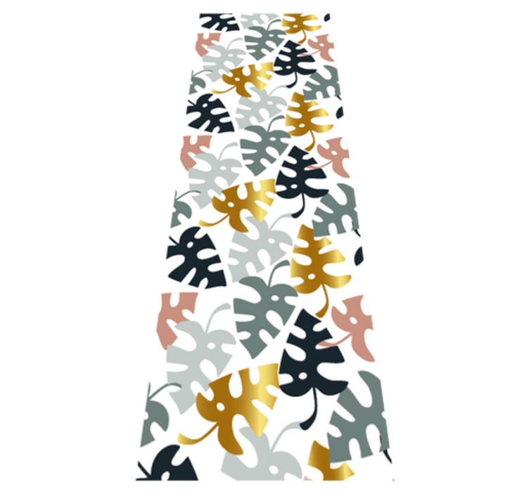 卧室乙烯基地毯，金色与多彩叶子 - TenStickers