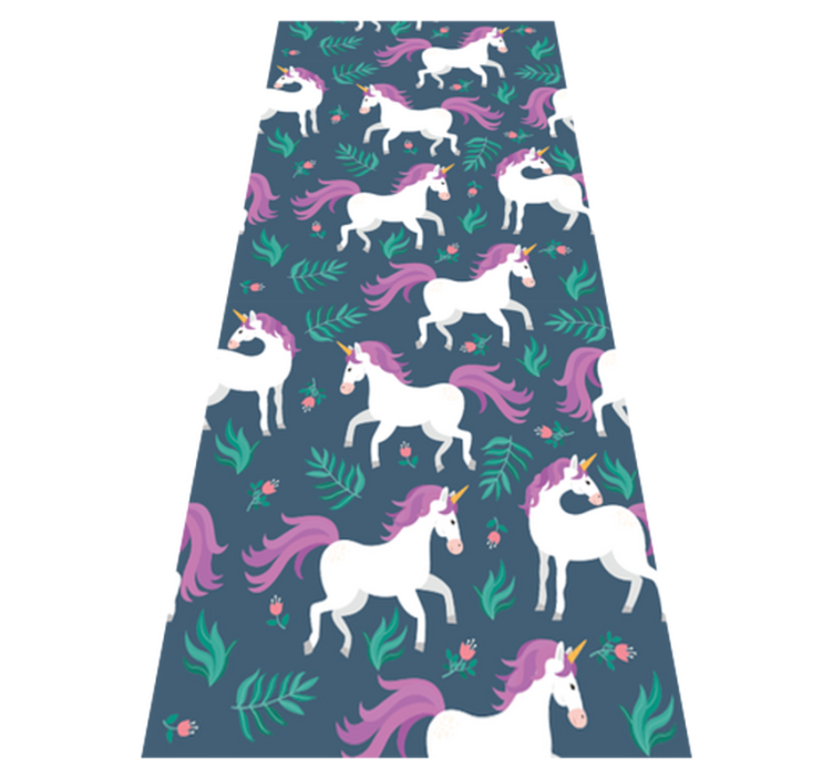卧室乙烯基地毯平面独角兽蓝色图案 - TenStickers