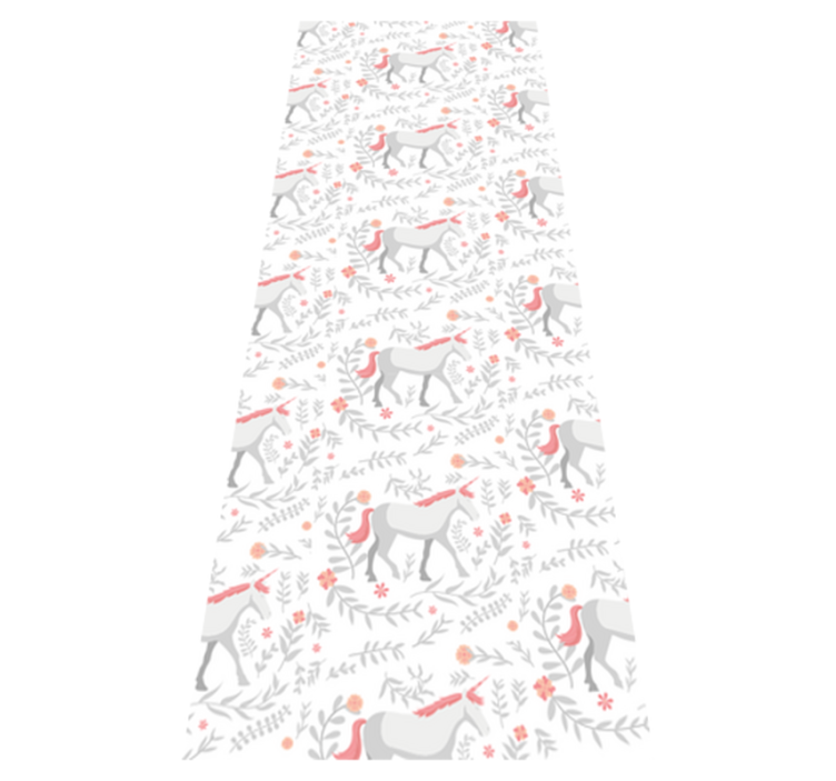 卧室乙烯基地毯独角兽图案与叶子 - TenStickers