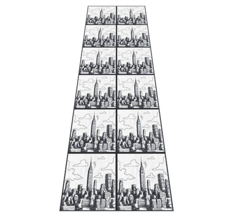 卧室乙烯基地毯纽约城市素描拼贴 - TenStickers