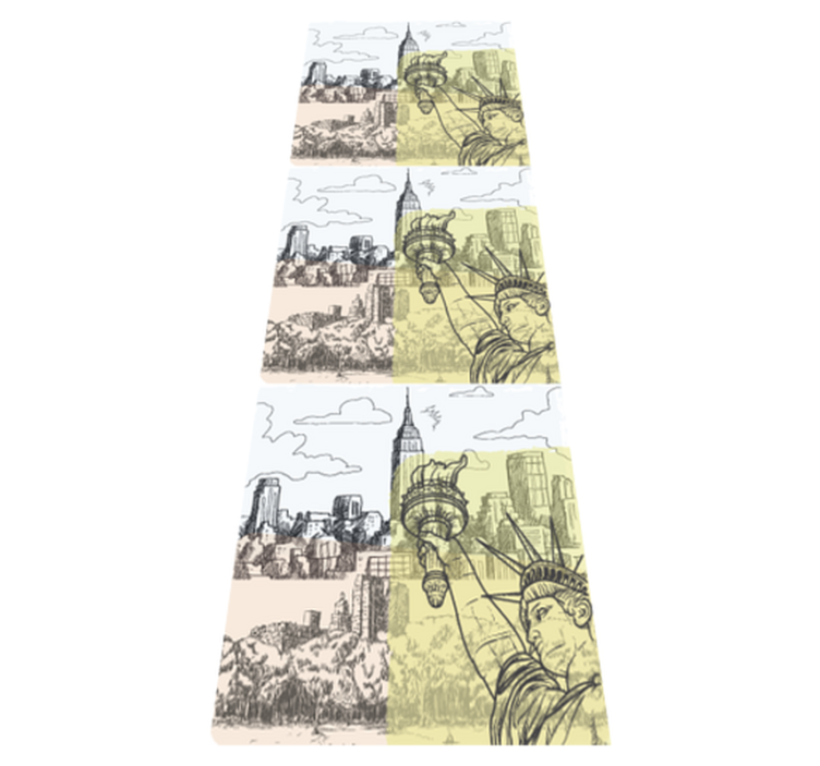 卧室乙烯基地毯复古纽约拼贴风格 - TenStickers