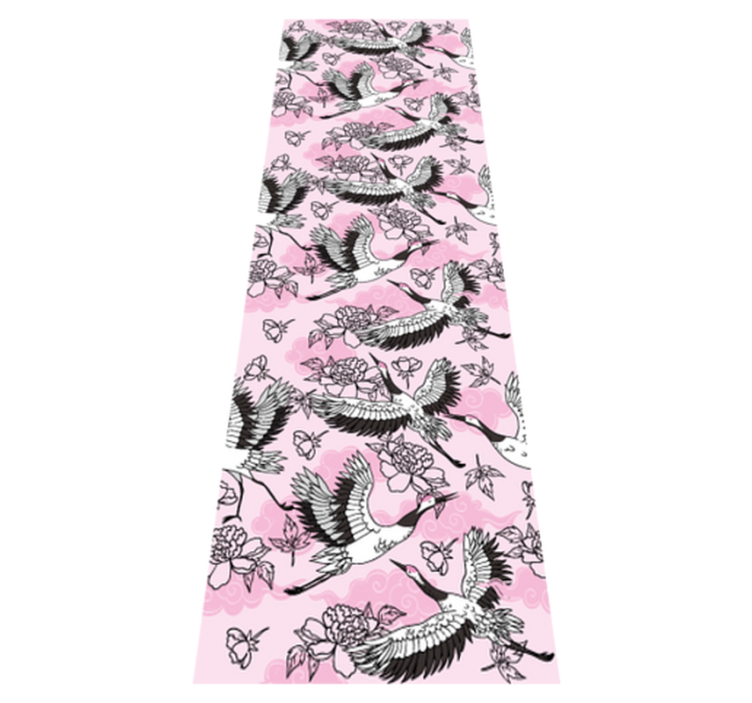 卧室乙烯基地毯现代粉色野鸟图案 - TenStickers