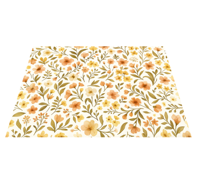 卧室乙烯基地毯复古花卉图案 - TenStickers