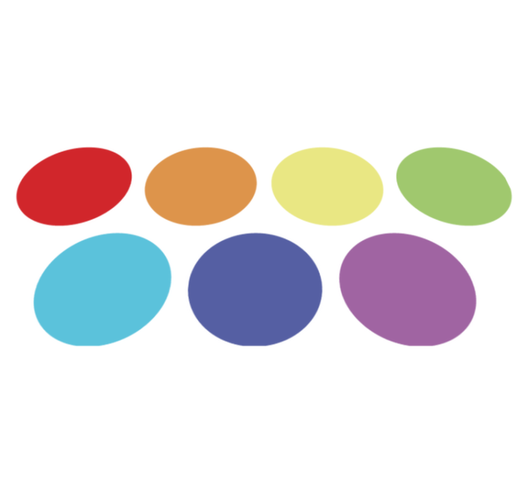 乙烯基地毯几何彩虹大圆点 - TenStickers