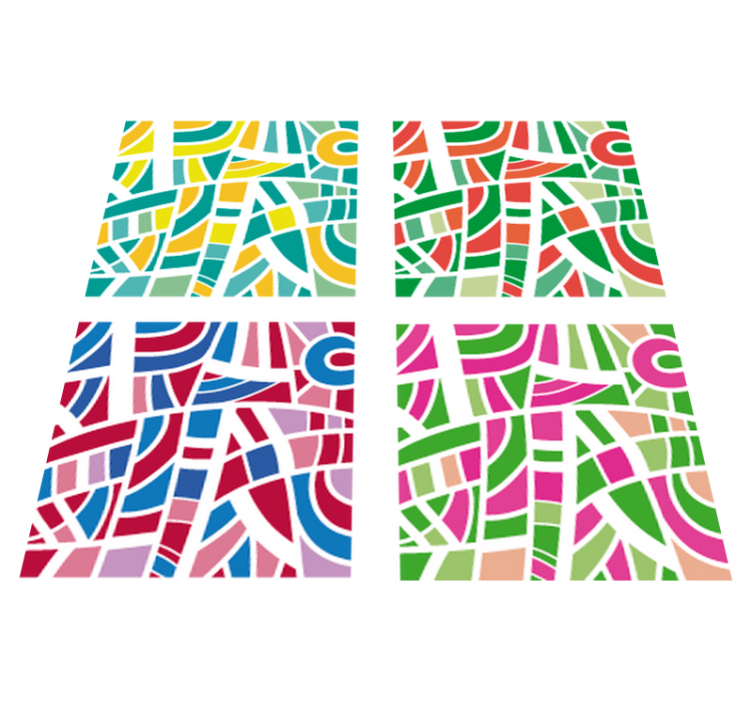 乙烯基地毯几何多彩瓷砖 - TenStickers