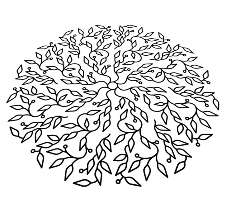 乙烯基地毯几何生命之树抽象图案 - TenStickers