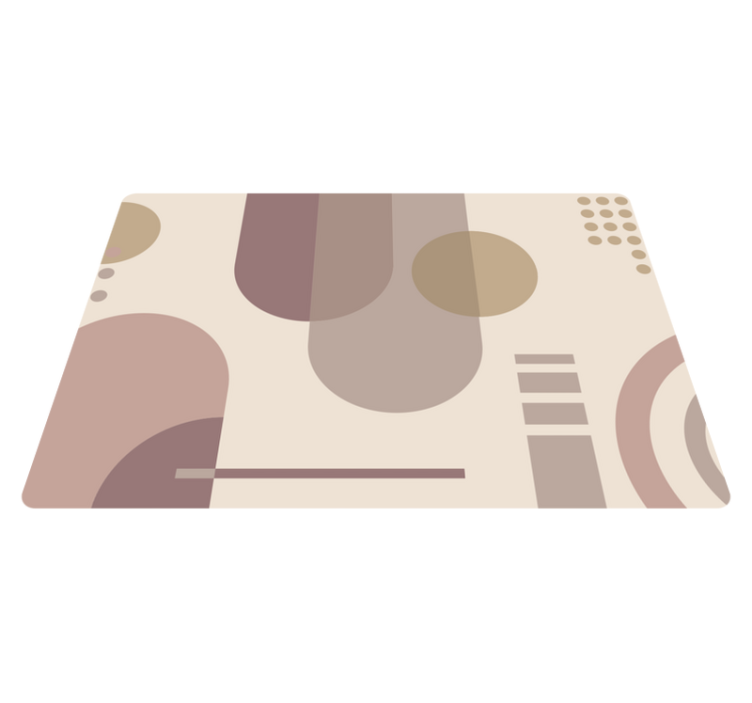 乙烯基地毯几何棕色几何现代艺术 - TenStickers